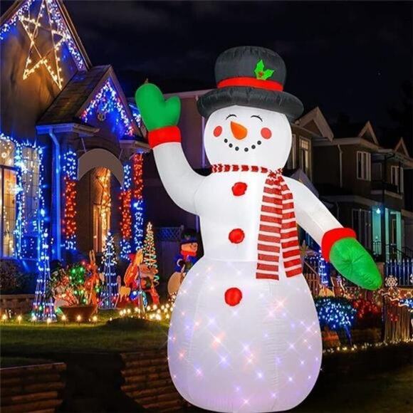 8 Feet Christmas Inflatable Snowman Lighted Blow Up Christmas Yard Decoration - Picture 5 of 7